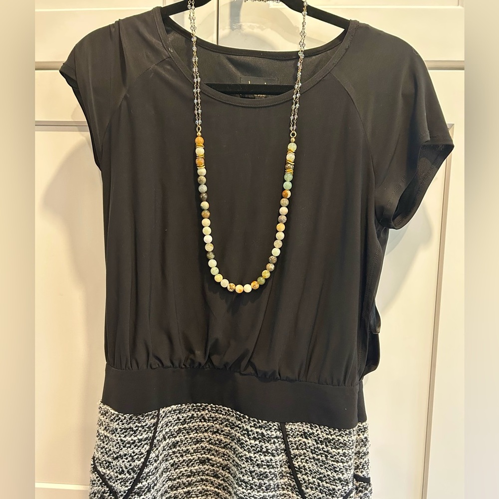 New Vintage look Natural Agate bead long necklace
